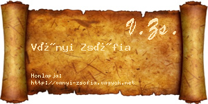 Ványi Zsófia névjegykártya