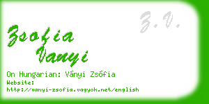zsofia vanyi business card